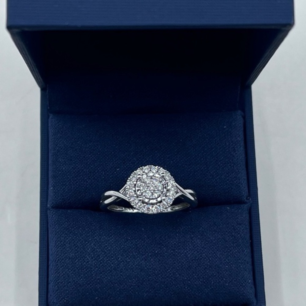 .30 cts Round Brilliant SI1 Lab Diamond Sterling Silver Ring